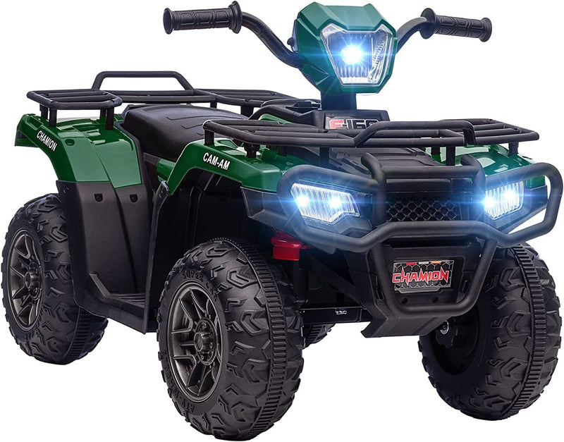 12V Battery Powered Kids Quad ATV Toy with LED Headlights