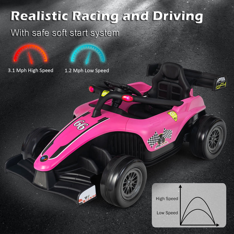 Electric Racing Truck for Kids with 2 Speeds, Remote Control, MP3 Player, and Lights - 12V