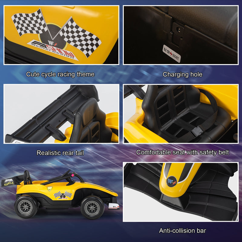 Electric Racing Truck for Kids with 2 Speeds, Remote Control, MP3 Player, and Lights - 12V