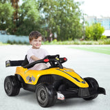 Electric Racing Truck for Kids with Remote Control, MP3 Player, and Lights - Yellow