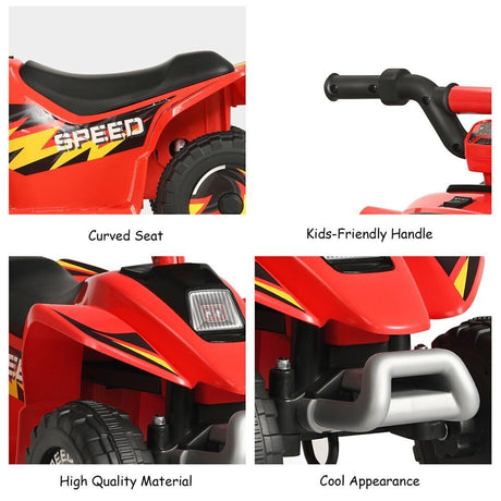 Electric Rechargeable Battery Quad ATV for Kids - 4-Wheeled Quad Bike for Children