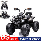 Electric Ride On ATV 4-Wheeler Quad Car for Kids with MP3 & LED Lights - Black