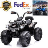 Electric Ride On ATV for Kids with 2 Speeds, MP3 Player, and LED Headlights - 12V 4-Wheeler Quad Car