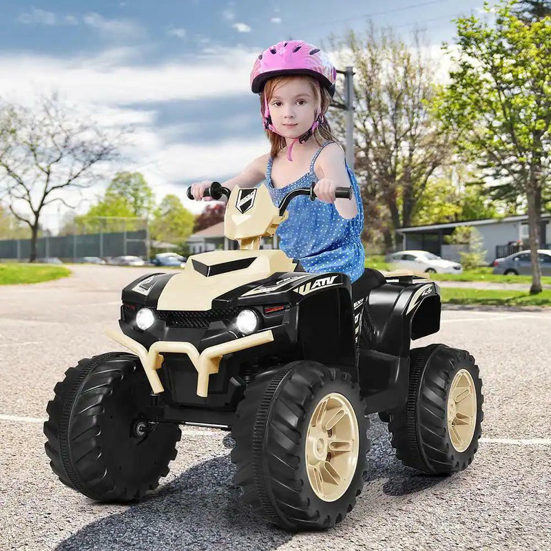 Electric Ride-On ATV Quad for Kids with LED Lights, Music, and Headlights