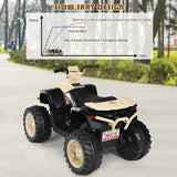 Electric Ride-On ATV Quad for Kids with LED Lights, Music, and Headlights