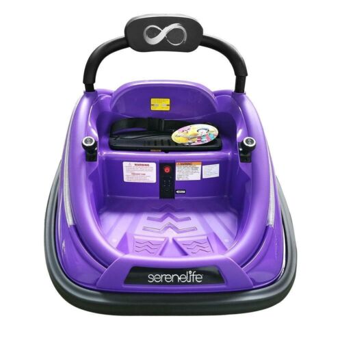 Electric Ride-On Bumper Car for Kids with Remote Control - Purple