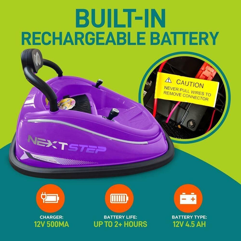 Electric Ride-On Bumper Car for Kids with Remote Control - Purple
