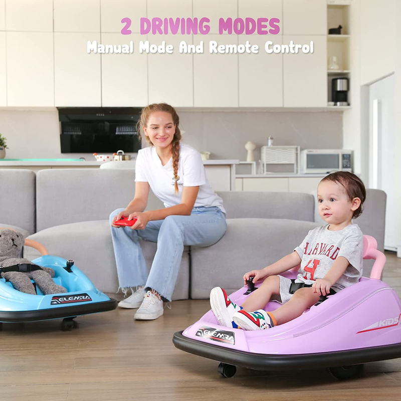Electric Ride-On Bumper Car for Toddlers - 12V Baby Bumper Car with Dual Driving Capabilities