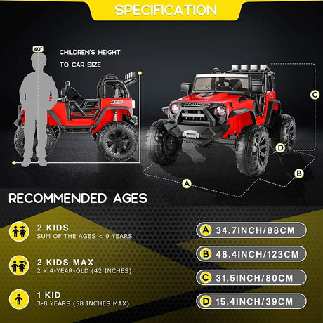 Electric Ride-On ATV Truck for Kids Ages 3-8 Years - 12V/24V Power Wheel Car