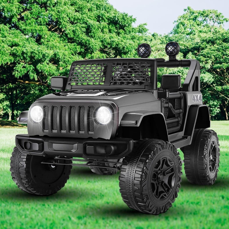 12V Kids Electric Jeep with Remote Control, 3 Speeds, LED Lights, and MP3 Player