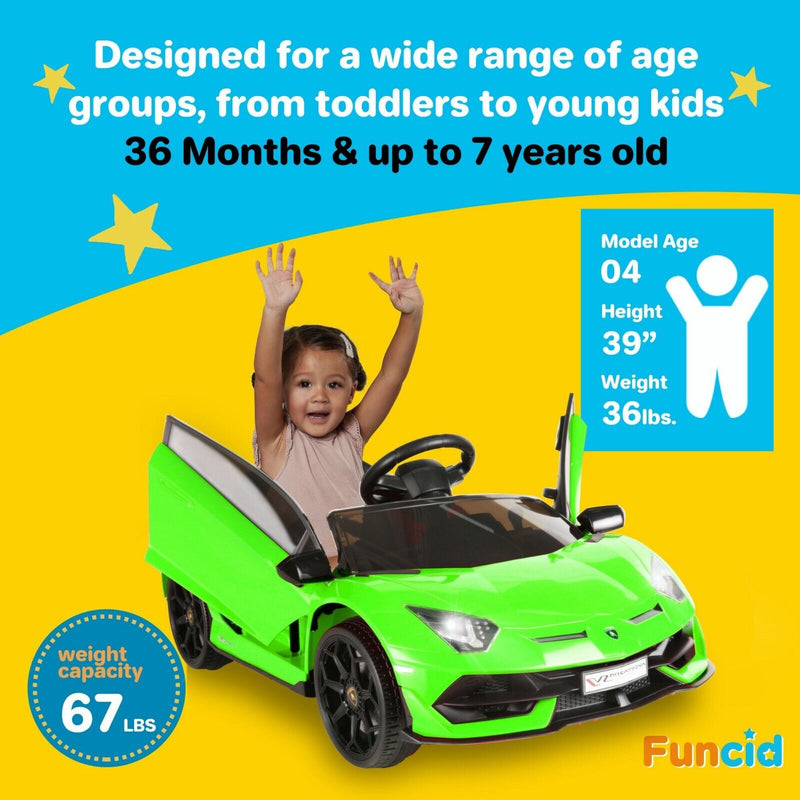 12V Electric Ride-On Car for Kids - Lamborghini and Mercedes Benz G500 Models