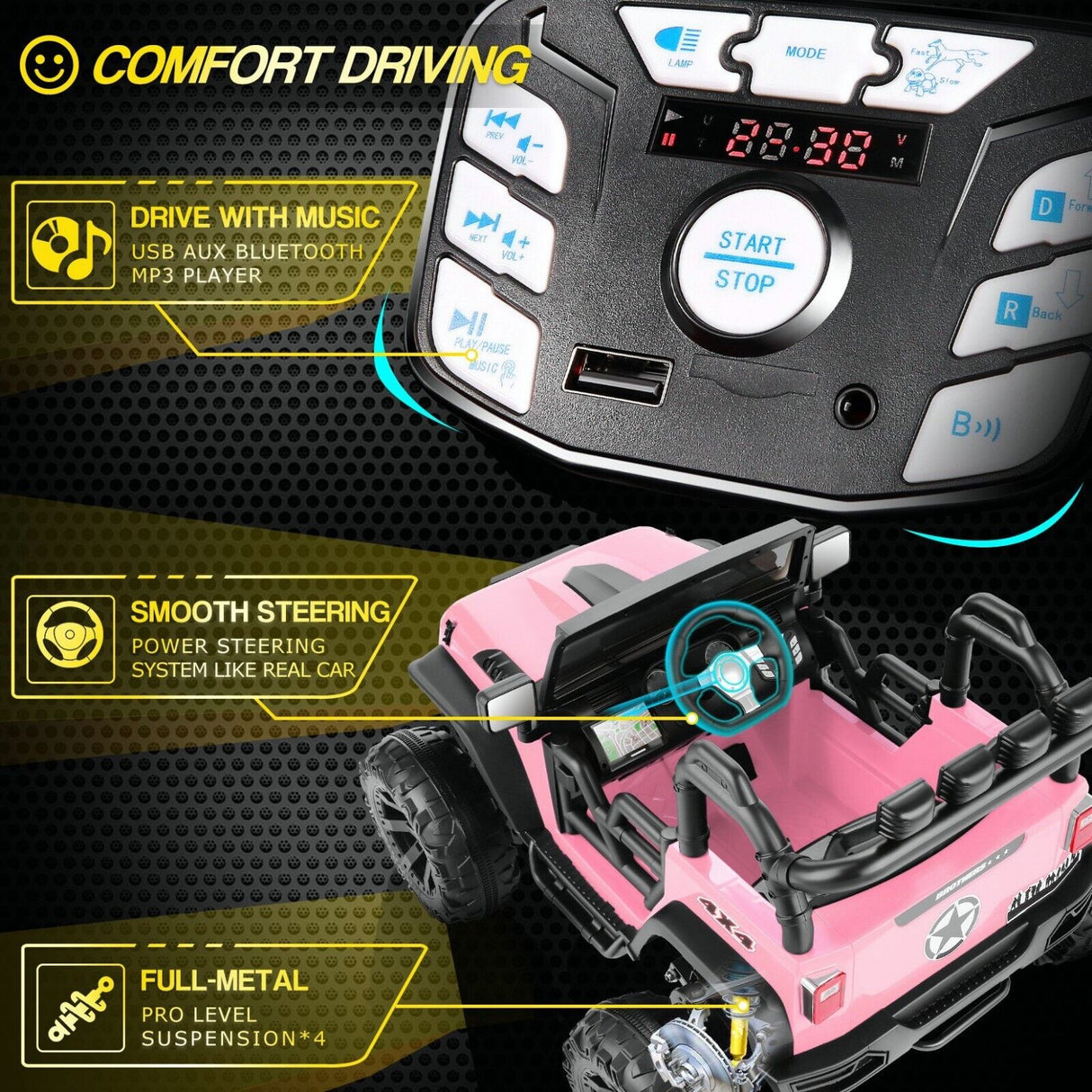 12V Electric Ride-On Car for Kids - Lamborghini & Mercedes Benz G500 Models