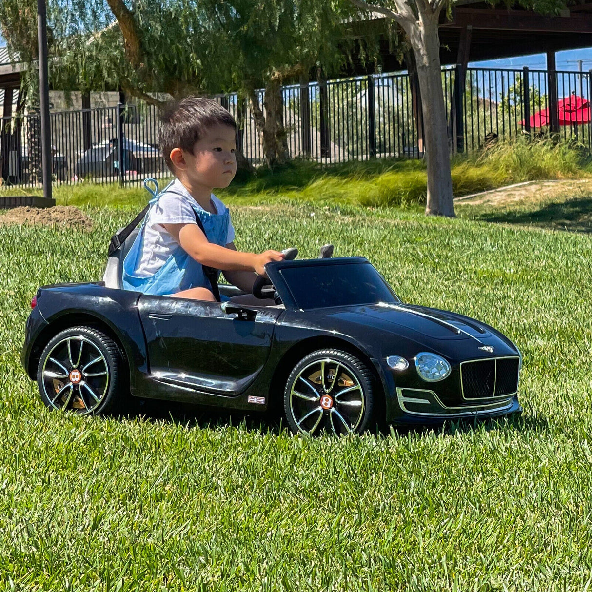 Electric Ride-On Car for Kids with 2 Speeds, Remote Control, and LED Lights - Officially Licensed by Bentley