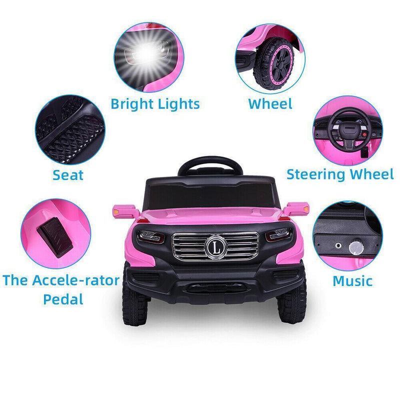 Electric Ride-On Car for Kids with 3 Speed Modes and Remote Control - Pink
