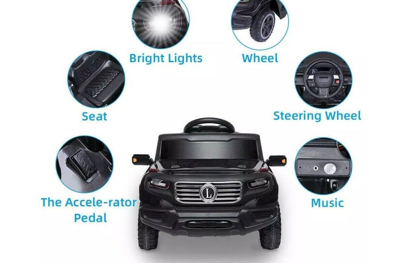 Electric Ride-On Car for Kids with 3 Speeds, Rechargeable Battery, Music, Lights, and Remote Control