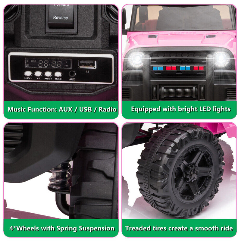 Electric Ride-On Car for Kids with Dual Drive and Remote Control