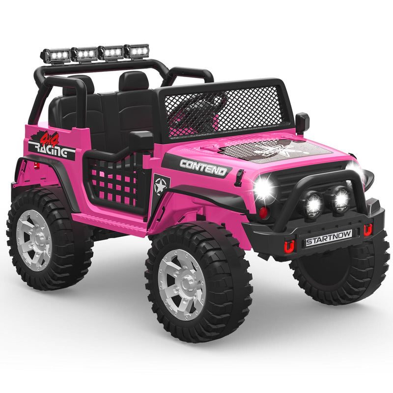 Electric Ride-On Car for Kids with LED Lights, MP3 Player, and Remote Control - 2 Seats, 12V