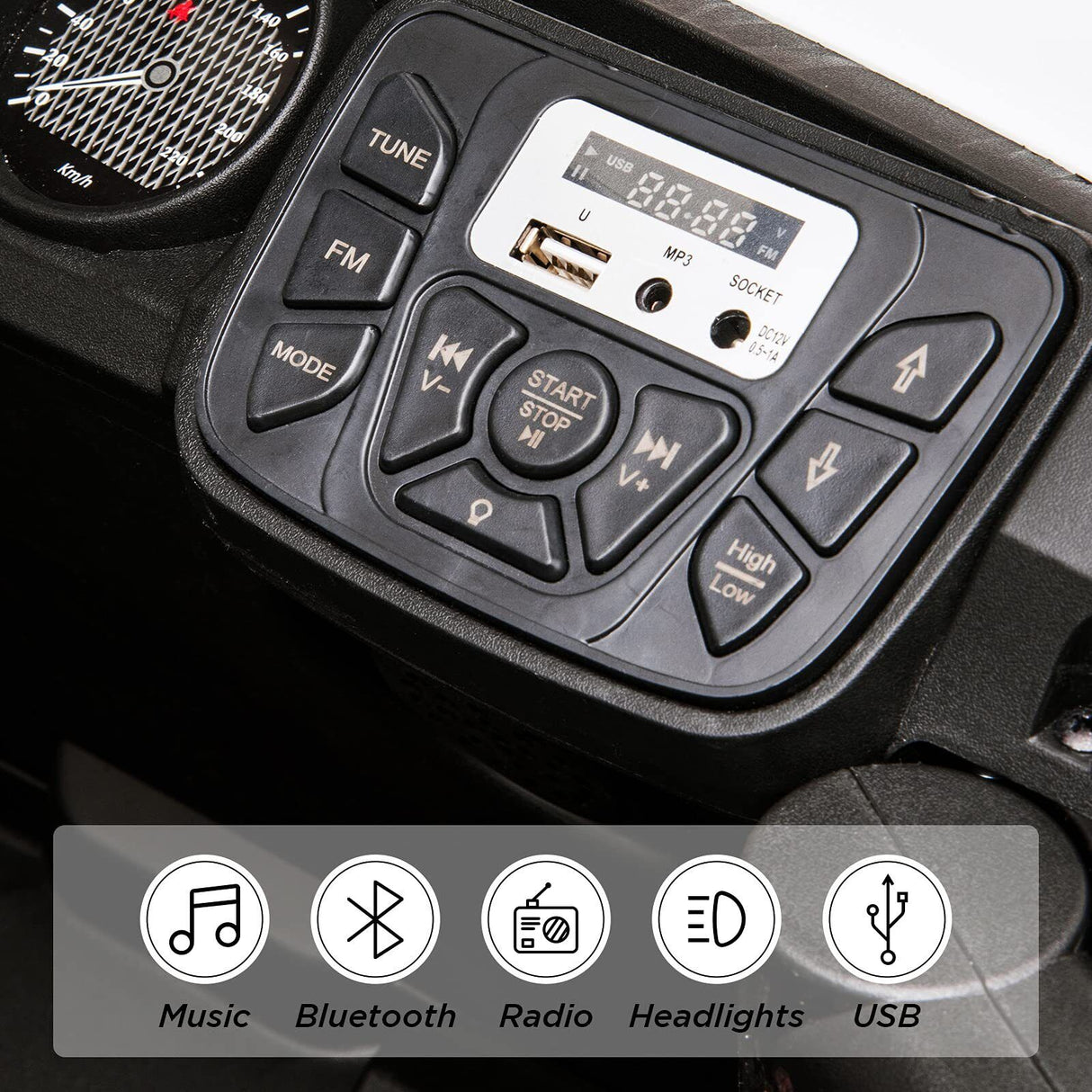 Electric Ride-On Car for Kids with LED Lights, Music, and Remote Control - Perfect Gift for Little Drivers!