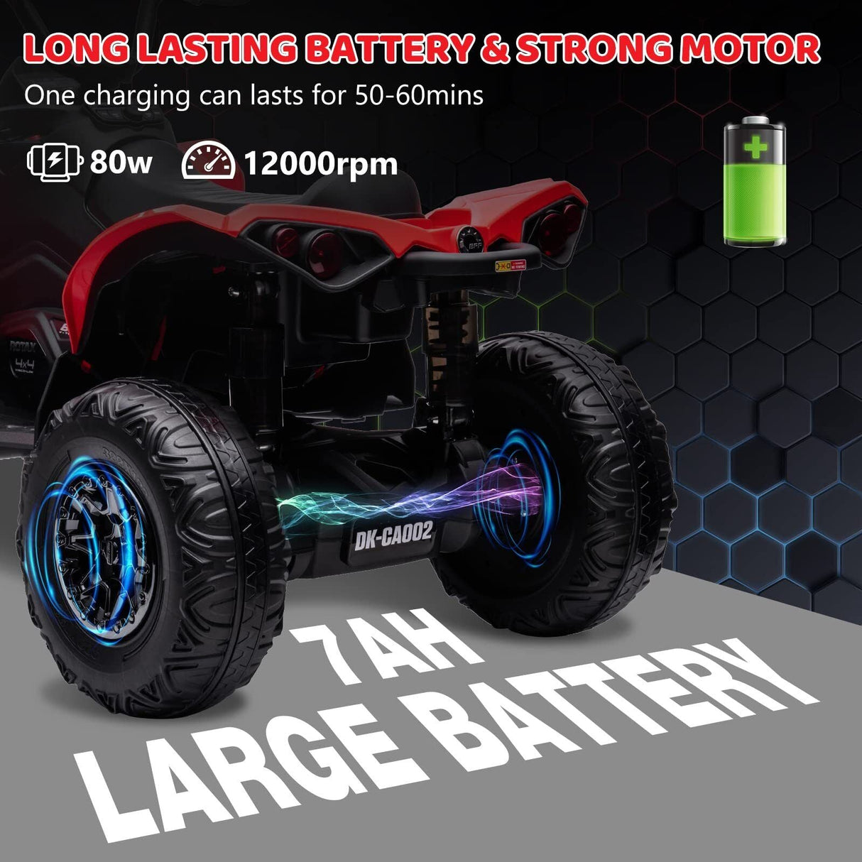 Electric Ride-On Car for Kids with LED Lights, Music, and Wide Seat - Perfect Gift for Playtime Fun!