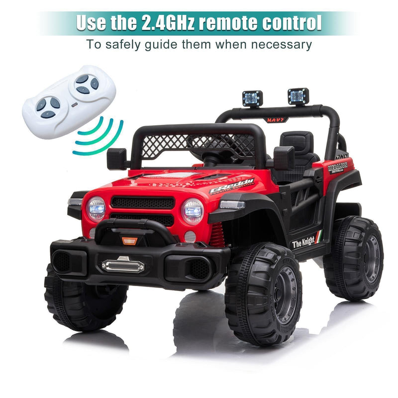 Electric Ride-On Car for Kids with MP3, LED Lights, Remote Control, and Adjustable Seat Belt