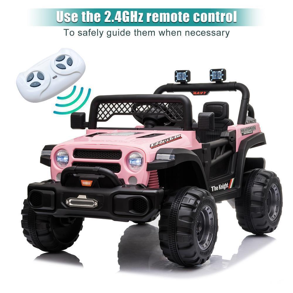Electric Ride-On Car for Kids with MP3, LED Lights, Remote Control, and Adjustable Seat Belt