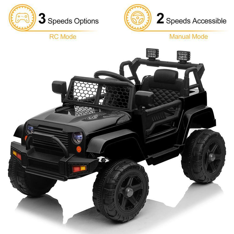 Electric Ride-On Car for Kids with Parental Remote Control - Black