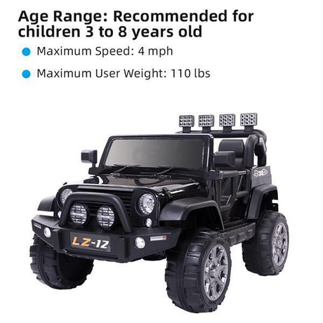 Electric Ride-On Car for Kids with Remote Control - 12V Rechargeable Battery, 4 MPH Speed