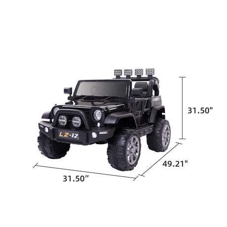 Electric Ride-On Car for Kids with Remote Control - 12V Rechargeable Battery, 4 mph Speed, Black