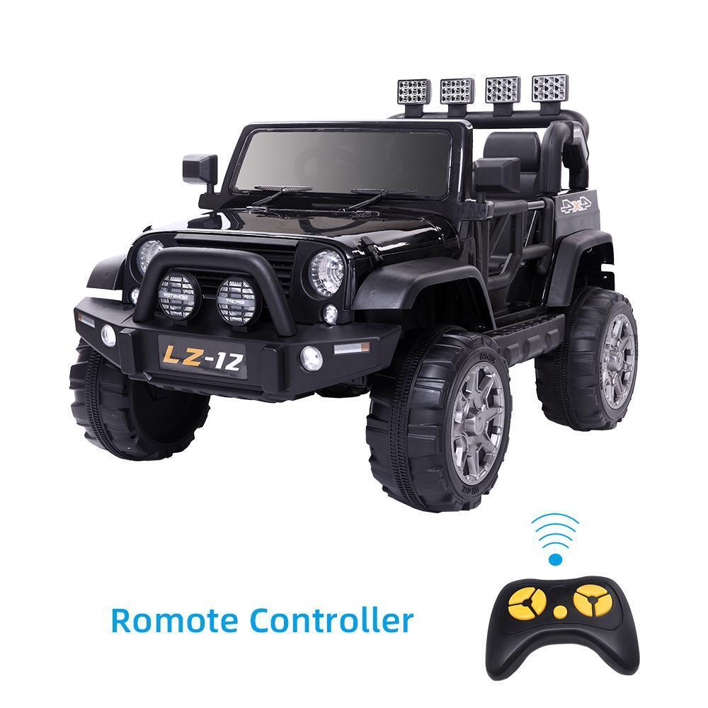 Electric Ride-On Car for Kids with Remote Control - 3 Speeds, 12V Battery, Black