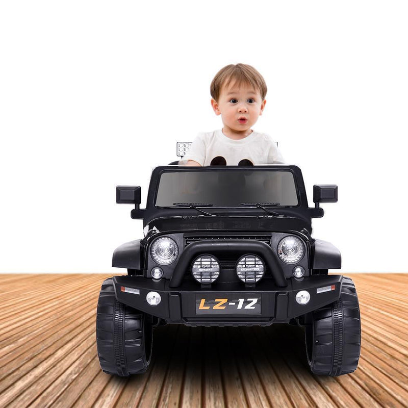Electric Ride-On Car for Kids with Remote Control - 3 Speeds, 12V Battery, Black