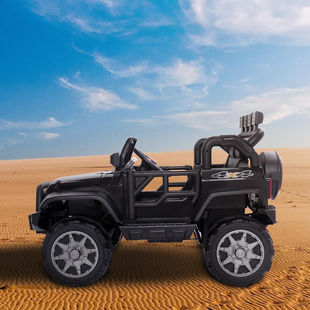 Electric Ride-On Car for Kids with Remote Control - 3 Speeds, 12V Battery, Black