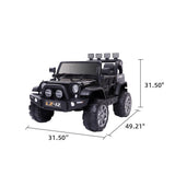 Electric Ride-On Car for Kids with Remote Control and 3 Speed Options - 12V, 7Ah, 4mph - Black