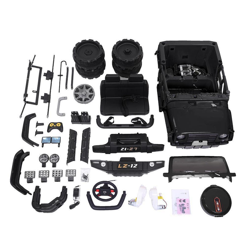 Electric Ride-On Car for Kids with Remote Control and 3 Speed Options - 12V, 7Ah, 4mph - Black