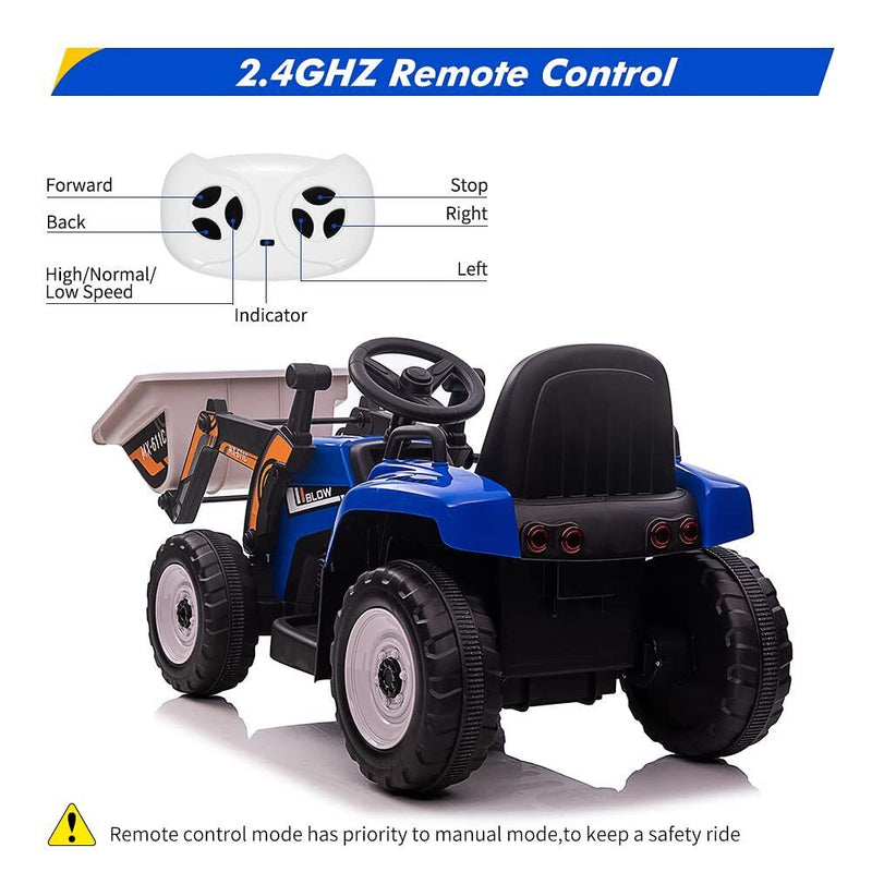 Electric Ride-On Car for Kids with Remote Control and Bucket - 12V Battery Powered