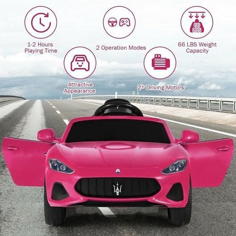 Electric Ride-On Car for Kids with Remote Control and LED Lights - Pink