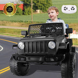 Electric Ride-On Car for Kids with Remote Control and MP3 Player - 12V Black Truck Design