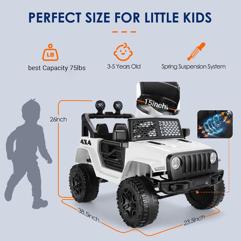 Electric Ride-On Car for Kids with Remote Control and MP3 Player - 12V Children's Truck Toy