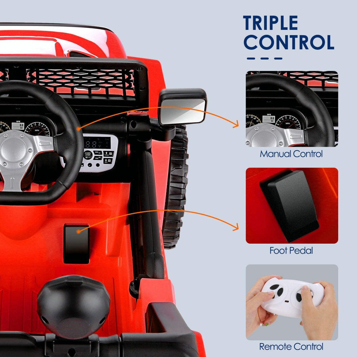 Electric Ride-On Car for Kids with Remote Control and MP3 Player - 12V Children's Truck Toy