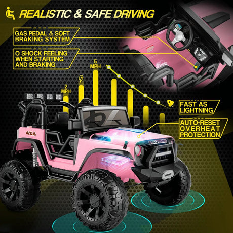 Electric Ride-On Car for Kids with Parental Remote Control, MP3 Player, and Gift Option - 24V Truck Toy
