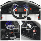 Electric Ride-On Car for Kids with Remote Control, Lights, MP3 Player, and Openable Doors - White