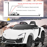 Electric Ride-On Car for Kids with Remote Control, Lights, Music, and Openable Doors - White