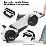 Electric Ride-On Car for Kids with Remote Control, Lights, Music, and Openable Doors - White
