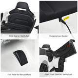Electric Ride-On Car for Kids with Remote Control, Lights, Music, and Openable Doors - White