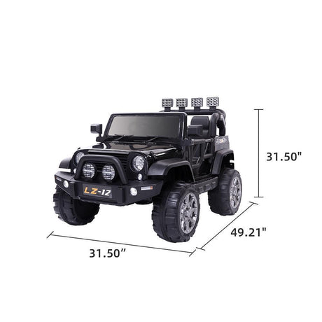 Electric Ride On Car for Kids with Remote Control, Music, and Light - Black