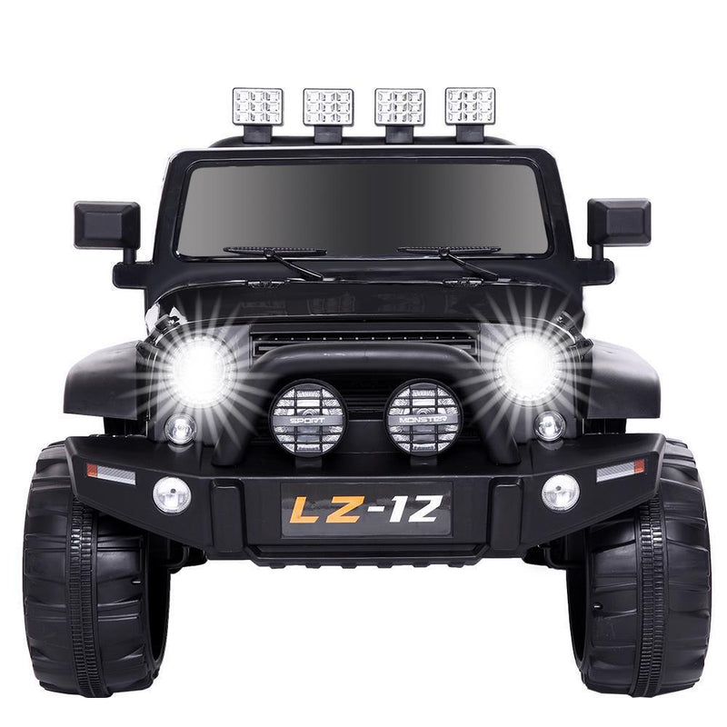 Electric Ride On Car for Kids with Remote Control, Music, and Light - Black