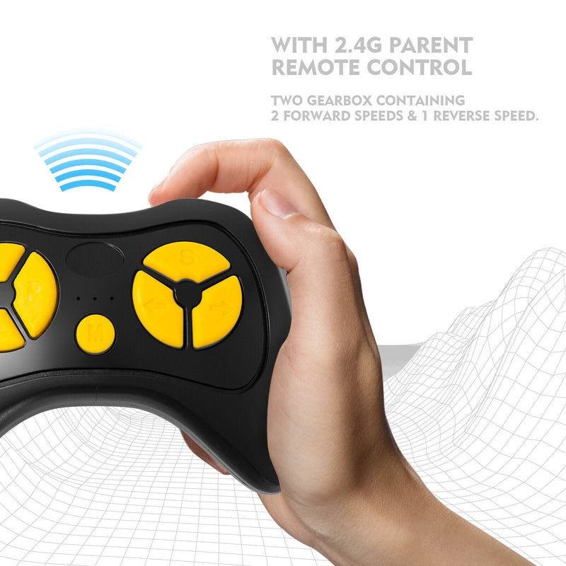 Electric Ride-On Car for Kids with Remote Control, Music Player, LED Lights, and USB Port - White