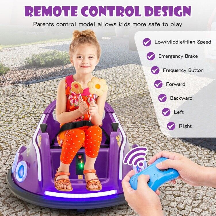 Electric Ride On Car for Toddlers with Remote Control and Flashing Lights - 12V Vehicle Toy