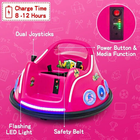 Electric Ride On Car for Toddlers with Remote Control and LED Lights