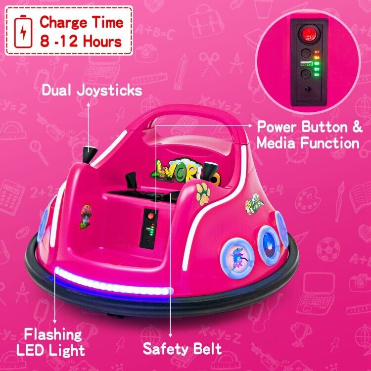 Electric Ride On Car for Toddlers with Remote Control and LED Lights