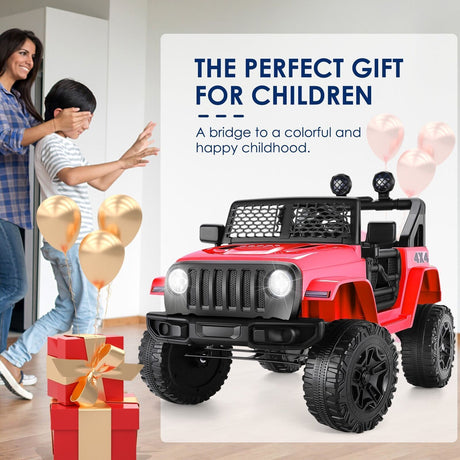 12V Ride-On Car Truck for Kids with 3 Speeds and Spring Suspension